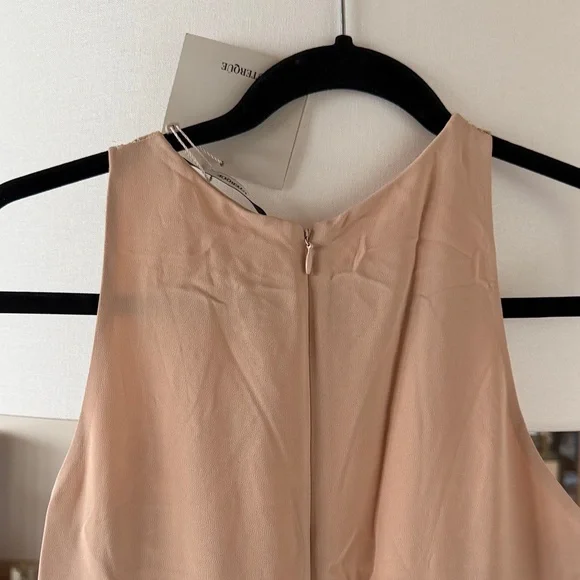 Uterque Blush Lace-Front Sleeveless Jumpsuit